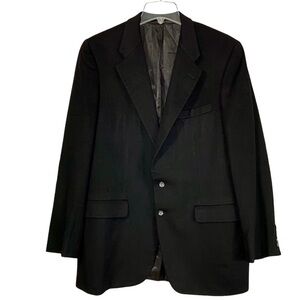 Vintage Black Cashmere Sport Coat Blazer Jacket 42L Old Money Classic